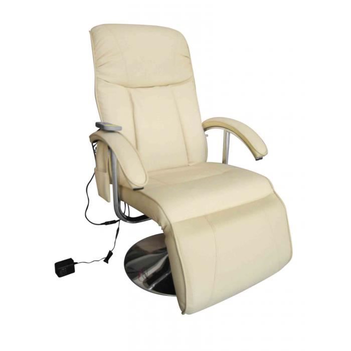 Fauteuil Relaxation Massage Relaxant Massant éLectrique Blanc Crème