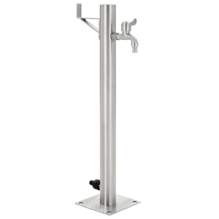 Luxueux Magnifique-Colonne à eau de jardin ronde Acier inoxydable 65 cm