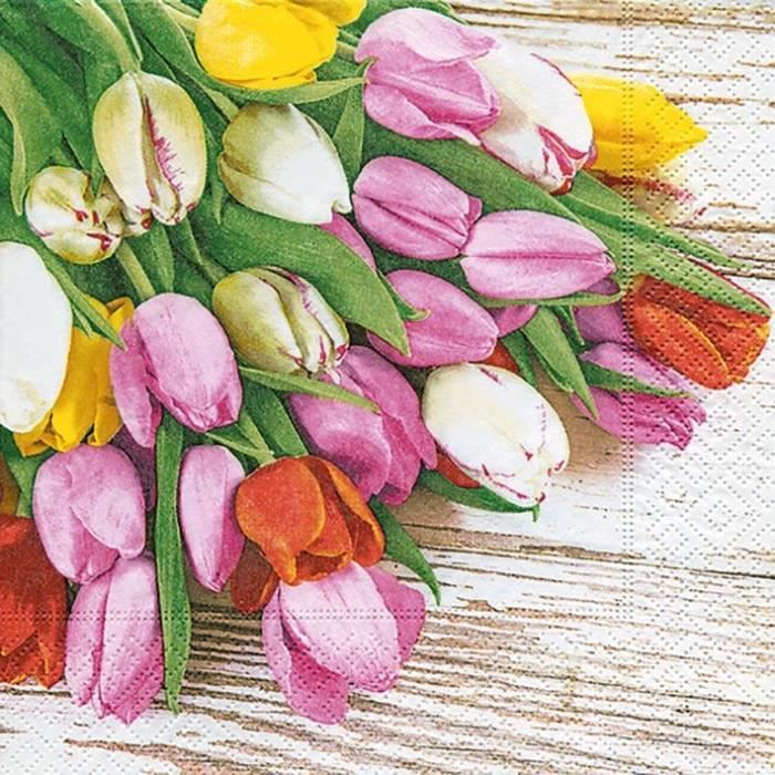 PAPER DESIGN - 20 Serviettes 33x33 cm - Bunch of tulips