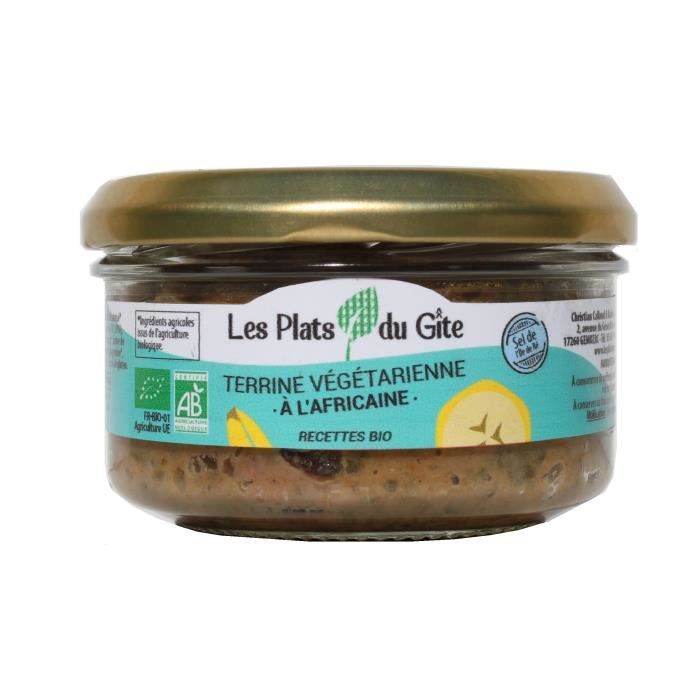 LES PLATS DU GITE Terrine Végétarienne à l'Africaine - Bio - Végan - 120 g