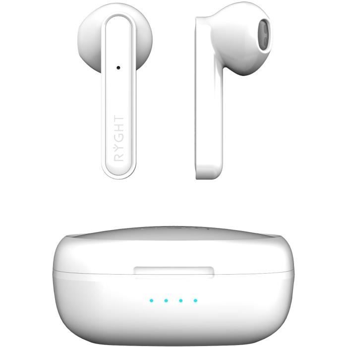 RYGHT ALFA - Ecouteurs sans fil Bluetooth avec Boitier (BLANC)