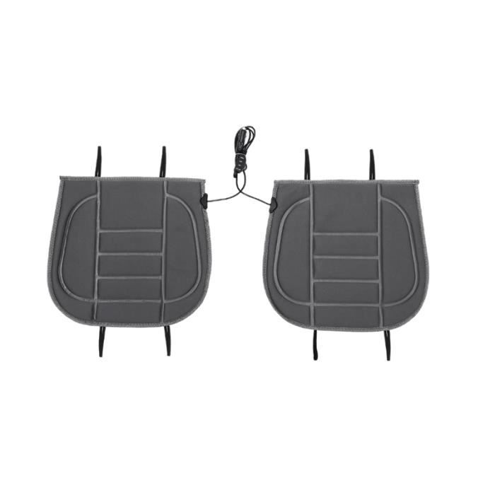 SièGe de Voiture Chauffant Universel 12V Couvre le Coussin de SièGe Chauffant À Double SièGe de Voiture Coussins Chauffants - Gris