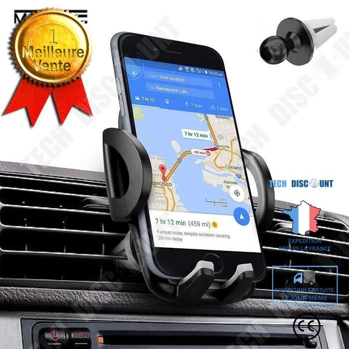 TD® Support Téléphone Voiture à Grille d'Aération avec Rotation 360° pour iPhone X/8 Plus/8/7/6, Samsung Galaxy S8/S8 Plus/Note 8