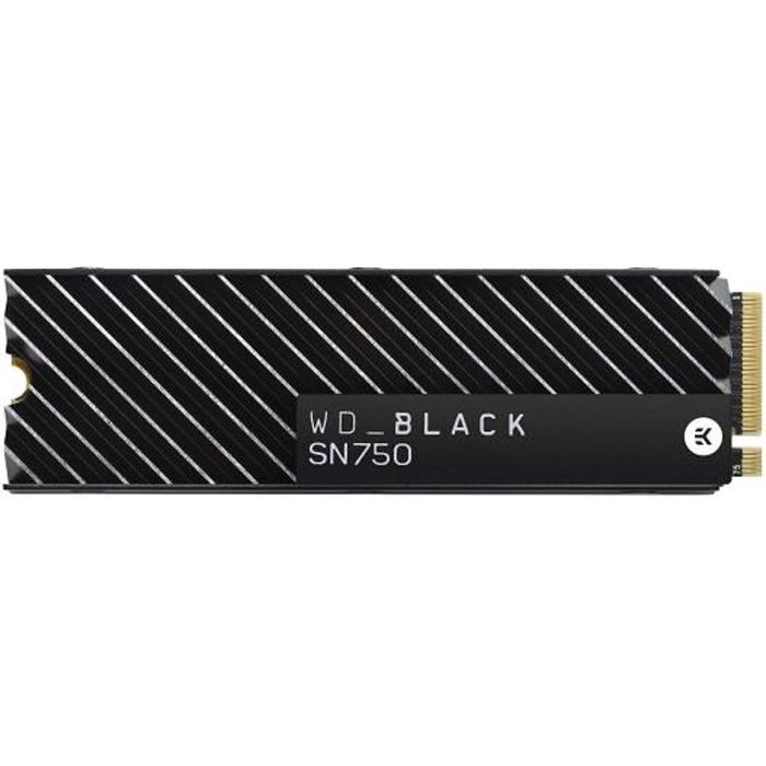 WD Black SN750 - SSD interne NVMe hautes performances pour le jeu avec dissipateur thermique - 500 Go