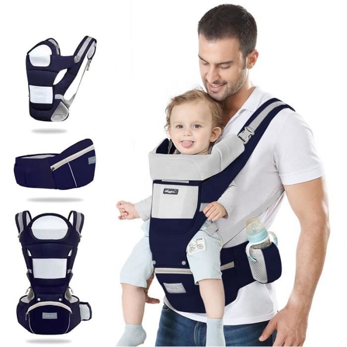 Ysinobear Porte bébé avec capuche amovible , avec assise ergonomique, mode de portage ventral dorsal pour bébés et enfants 0-36 mois