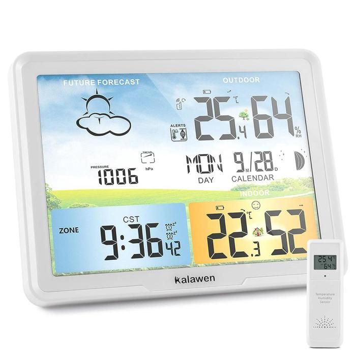 La Crosse Technology WT 8005U B INT Atomic Digital Wall Clock with Indoor Temperature, Black