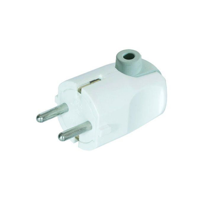 Lot de 3 coupleurs Schuko en caoutchouc 230 V, avec contact de protection, IP20, 16 A, avec douille de protection anti-torsion, incassable avec décharge de traction extérieure, câble jusqu'à max. 2,5