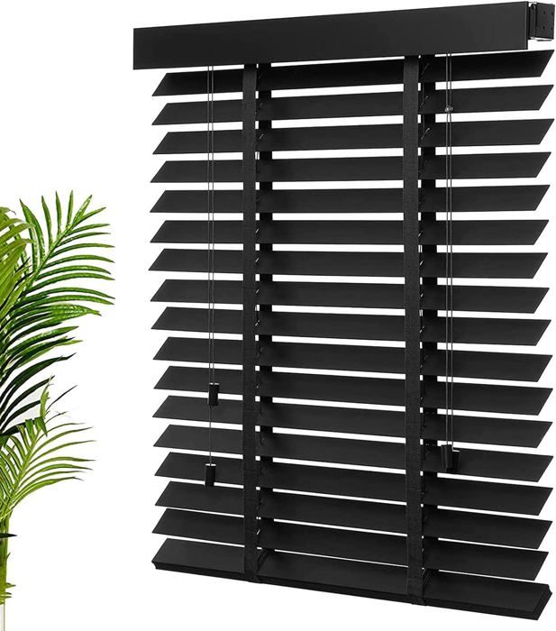 Stores Horizontaux Occultants, Store Venitien En Bois Lamelles De 50mm 55 65 70 75 85 95 10 115 125 130 140cm, Rideaux Vénitiens Sur Mesure, Pour Fenêtres Et Portes(Natural
