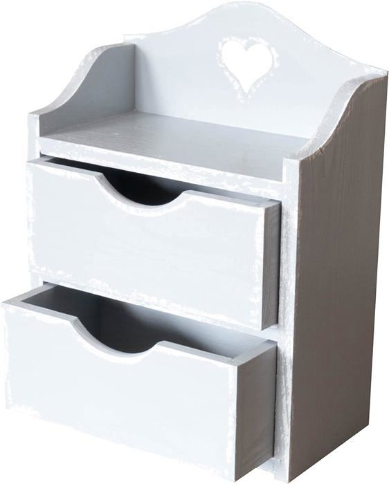 HaroldDol Mini Commode En Bambou à 2 Tiroirs, 33 X 19 X 16 Cm