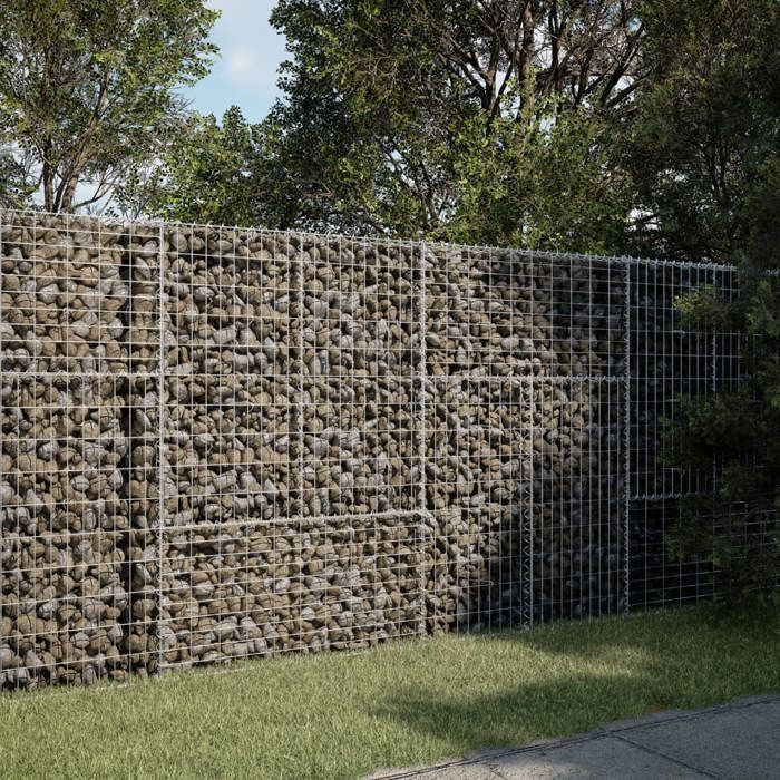 vidaXL Panier gabion avec couvercle 200x50x150 cm fer galvanisé mur en gabion mur de soutènement en gabion clôture en 3295155