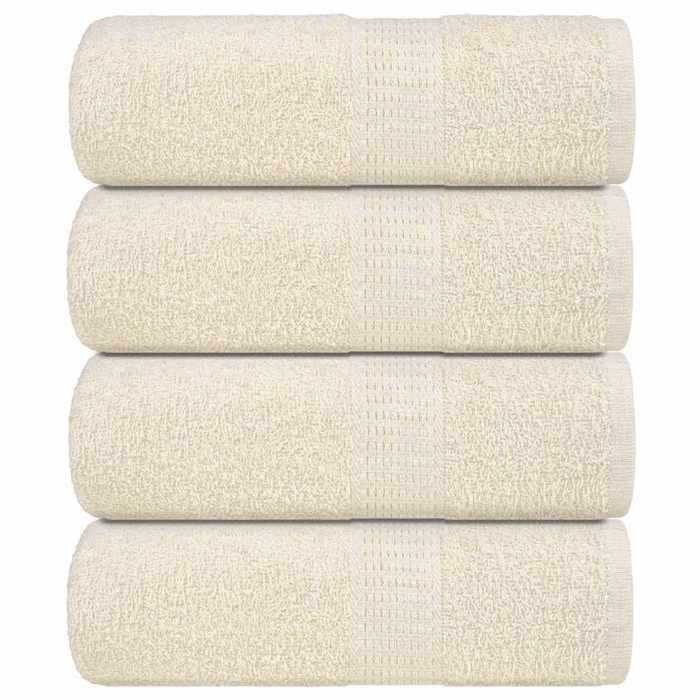 Meilleurs prix pour vidaXL Serviettes dinvité 4 pcs crème 30x50 cm 360 g/m² 100% coton serviette serviette de visage ensemble de serviettes 136996