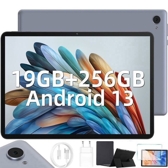 Tablette Android 13 Tablette Tactile 10 Pouces 19Go RAM 256Go ROM TF 1TB 5G WiFi Dual Caméra HD 6000mAh BT 5.0 Type-C
