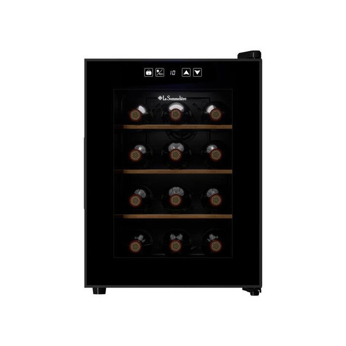 Cave à vin 12SILENCE – 12 bouteilles – Technologie hybride – Ultra silencieuse 25 dB – Design moderne noir et gris anthracite - La Sommeliere