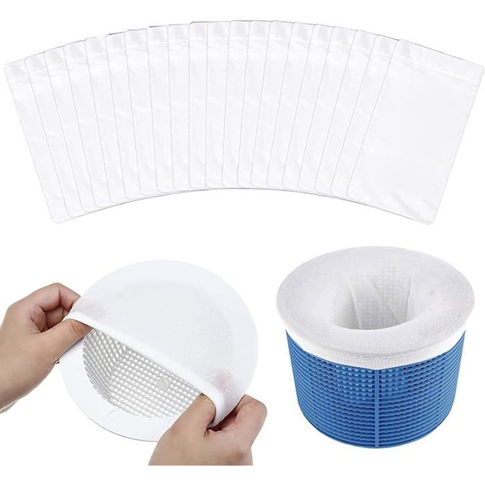 Chaussettes Filtre Skimmer Piscine - Lot De 30 Pièces - Maille Fine Nylon - 22x13 Cm - Pour Panier Skimmer - 4
