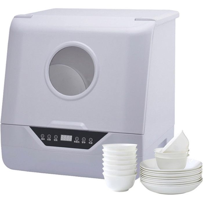 Mini Lave Vaisselle Compact 3 Couverts Sans Raccordement 220V 800W – Lave-Vaisselle De Table Automatique Avec Jets Rotatifs 360° - Prumya