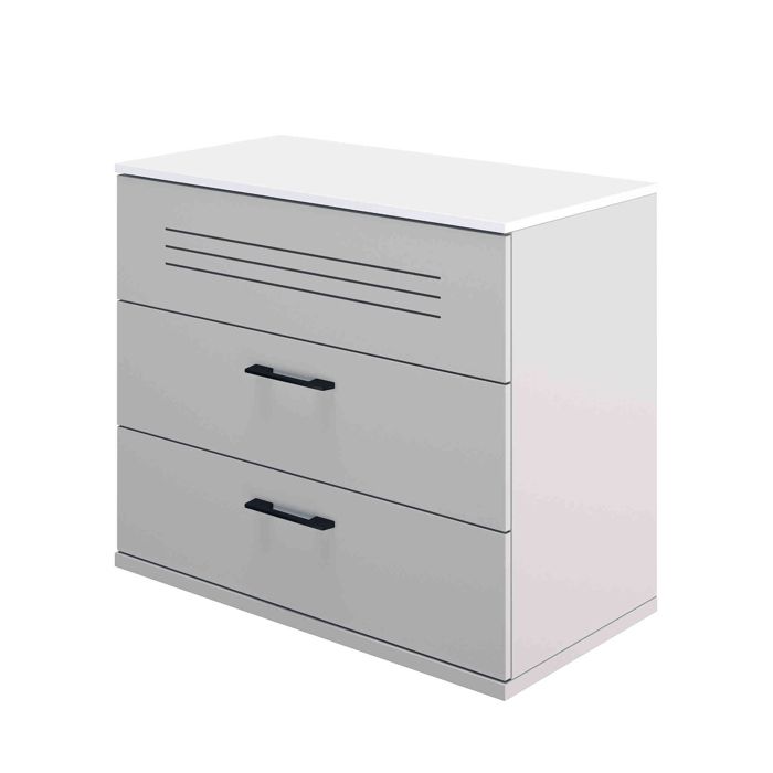 Commode en bois gris et blanc - CO5026 - Gris - Fabriqué en France - Terre de Nuit Commode en bois gris et blanc - CO5026 - Gris - Fabriqué en France - Terre de Nuit