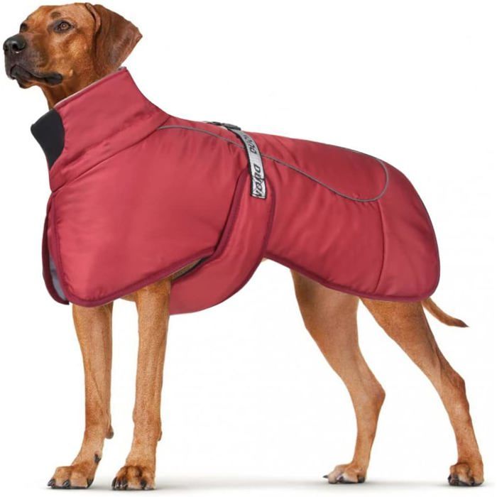 Comparer les prix de Manteau imperméable pour chien veste dhiver avec bandes réfléchissantes pour chiens de taille moyenne (3XL rouge)