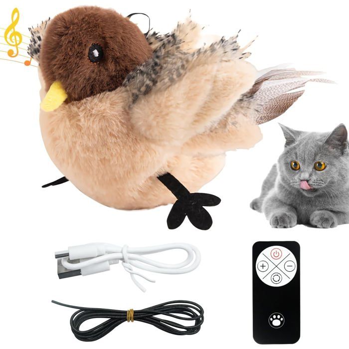 Comparer les prix de Jouet interactif pour chat oiseau jouet en peluche rechargeable jouet chat oiseau avec télécommande