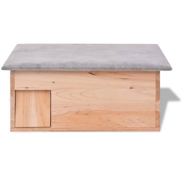 Cabane pour hérisson - vidaxl - 45x33x22 cm - Bois de sapin - Toit polyester imperméable - Entrée en labyrinthe