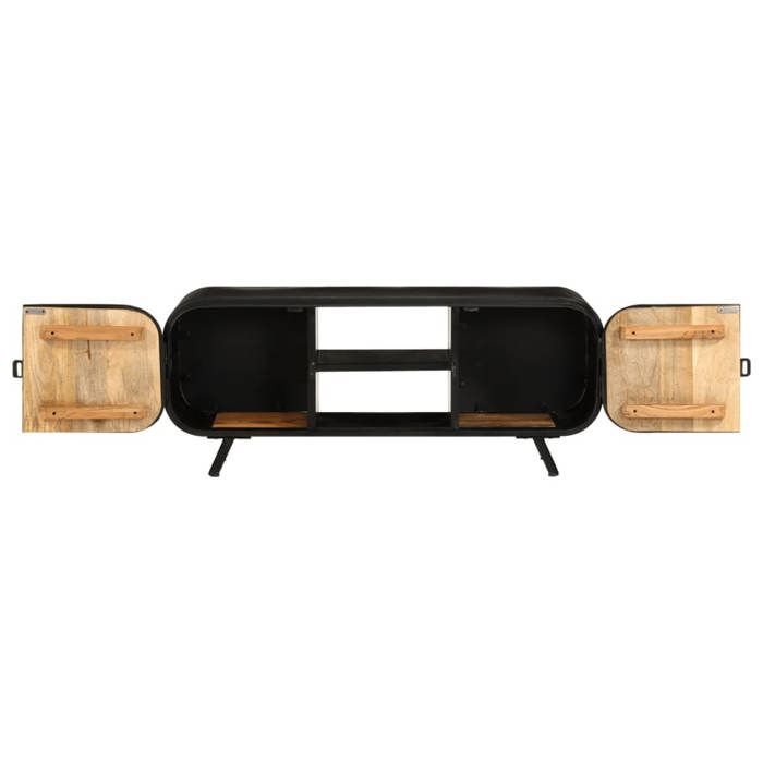 NEUF Armoire TV - Brun - Meuble TV - TABLE TV - 110x30x45 cm - Bois de manguier brut TT3034
