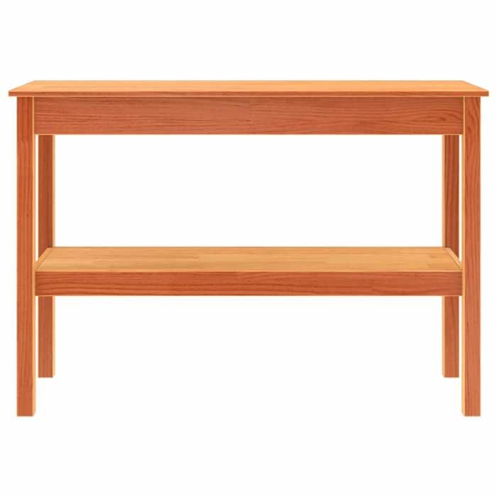 Marron Table console - CLARENCE - Meuble couloir - Marron cire 110x40x75 cm - Bois massif en pin CC1084
