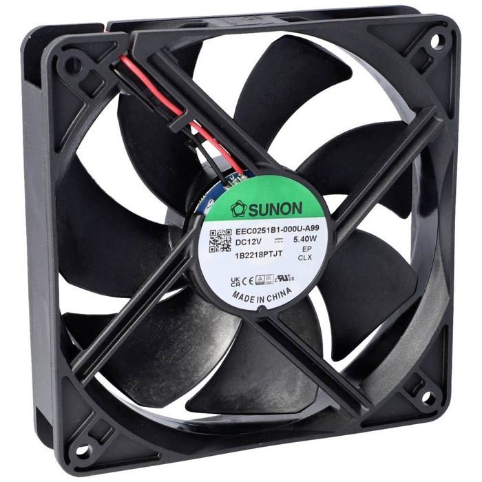 Ventilateur axial DC SUNON MEC0252V2 000U A99 24V DC 120x120x25 mm 158 m3h 405 dBA Vitesse 2700 rotmin