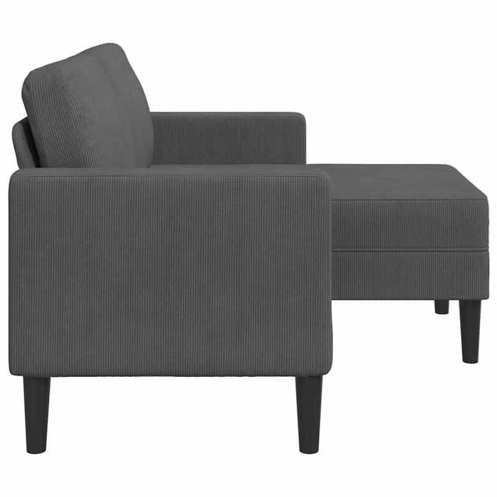Sofa DOUBLE Doux - MONANA - Canapé 2 places - montage simple - avec méridienne en L Gris foncé 125 cm Lin 125x118x85cm @7402156