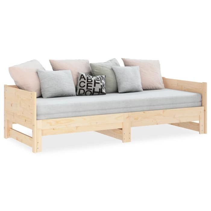 Structure de lit double VIDAXL CHIC Lit coulissant sans matelas bois de pin massif 2x(90x190) cm L6548