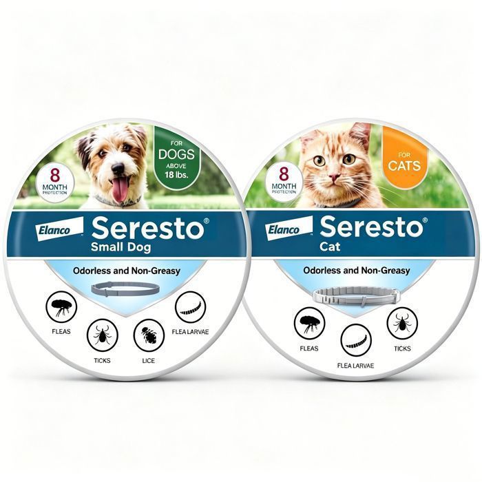 Colliers Seresto petits chiens & chats recommandés vététaires  Anti-puces tiques  8 mois protection chacun