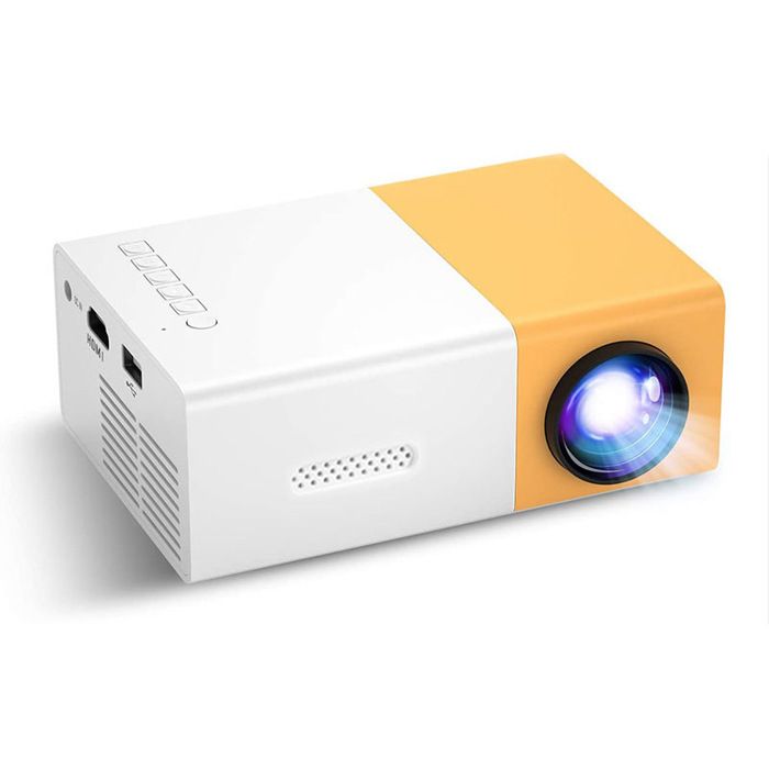 Jaune projecteur LED 1080P portable mini pour maison et bureau
