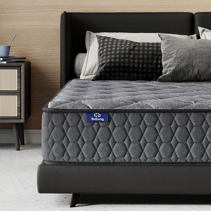 slily Matelas 180x200 25cm Épaisseur Matelas Hybride à Ressorts Ensachés et Memoire de Forme H3 H4 Fermeté Moyenne 7 Zones