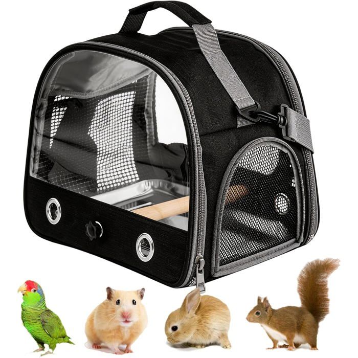 Sac De Transport Pour Oiseaux - 1 Unité - Tissu Oxford Et PVC - Avec Perchoir Et Plateau - Voyage Et Promenade - MICRODERMABRASION