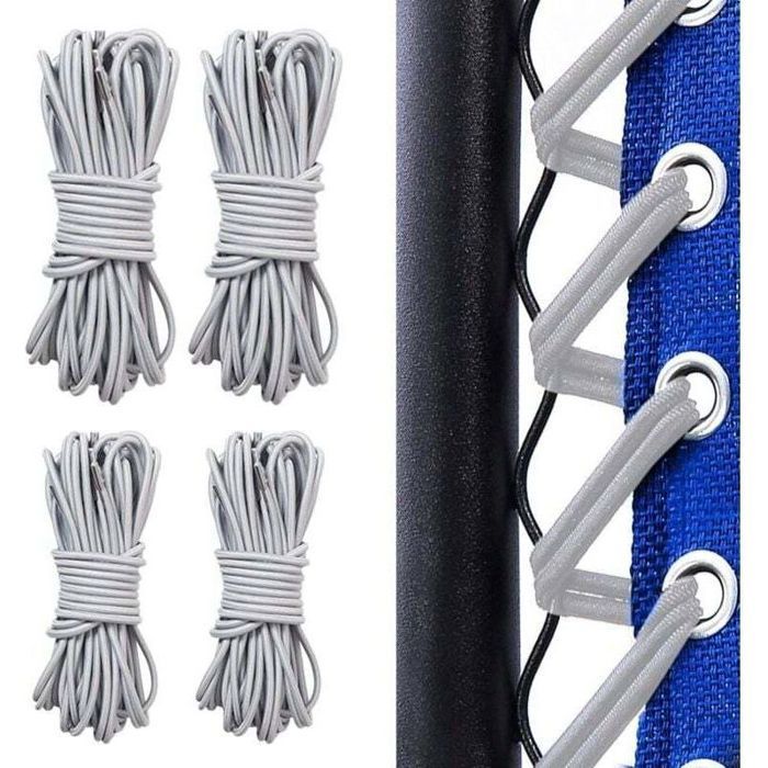Corde de remplacement élastique pour chaise zéro gravité - Lot de 4 cordons - 2 longs 2 courts - Compatible avec Lafuma