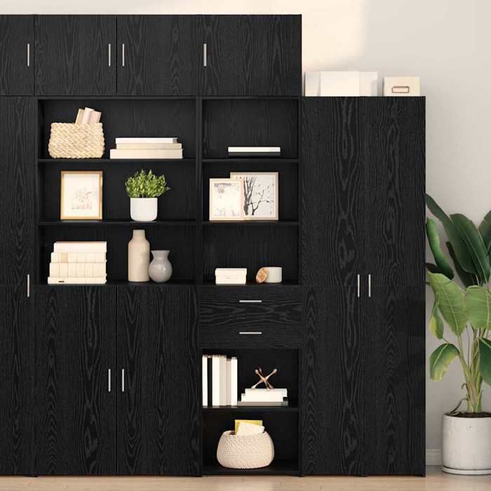 Moderne Meuble de rangement - Haut Armoire pratique - Chêne noir - 50x42 5x225 cm Bois dingénierie - Enfilade Meuble haut @FR7833