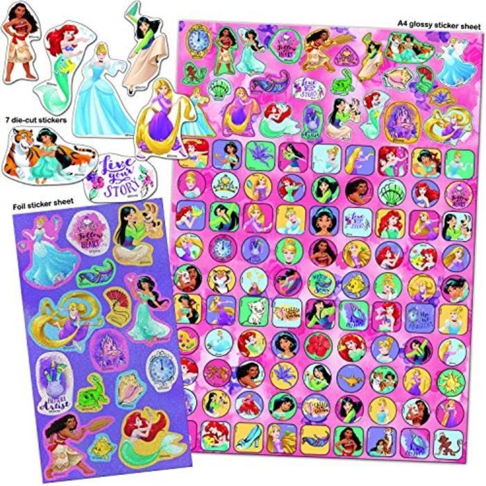 Jeu De Coloriage Wkeyz Disney Princess Mega Sticker Pack Rose Violet Cdiscount Jeux Jouets