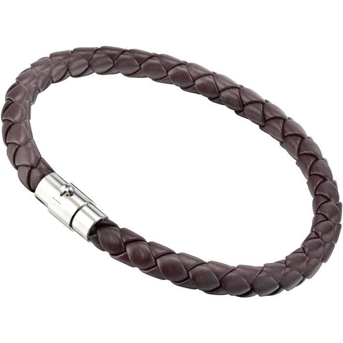 Bracelet En Cuir Mixte Noir Et Marron Pour Homme Et Femme - Neuf Avec étiquettes