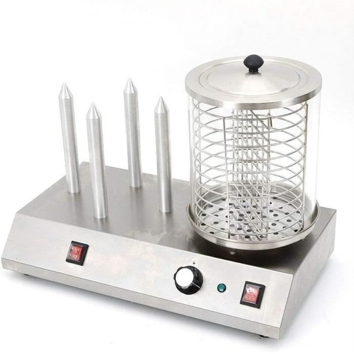 Appareil à Hot-Dog Machine a Hot Dog Professionnel Chauffe-saucisses 230V Appareil Hot Dog 538W avec 4 Fentes à toast