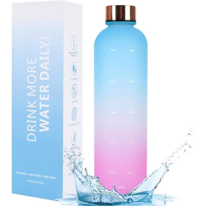 Bouteille D'Eau Plate Portable 500ml Rose - Tritan Sans BPA, Fine Et Légère Pour Sac à Main, Randonnée Et Voyage