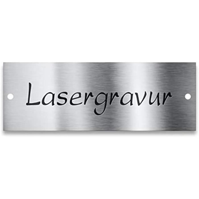 Plaque numéro de maison + nom de rue – Premium S1 noir/acier Plaque numéro de maison + nom de rue – Premium S1 noir/acier