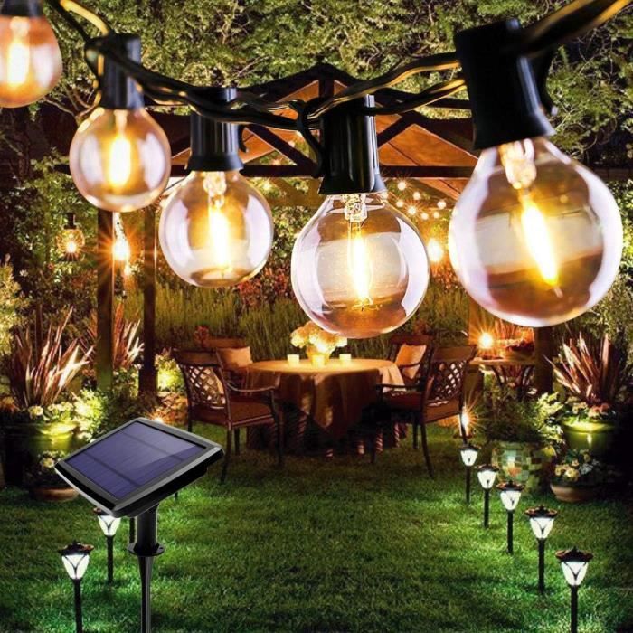 Lot de 3 boules lumineuses solaires LED lampes à brancher lampe de jardin  lampe solaire diamètre