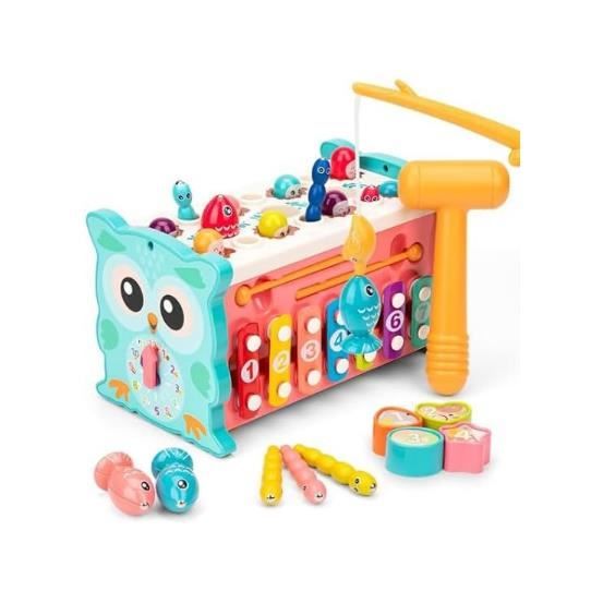 Jouet Marteau à Frapper Kasmole - Jeu Éducatif Motricité Fine Avec 3 Balles Et Maillet Pour Enfants
