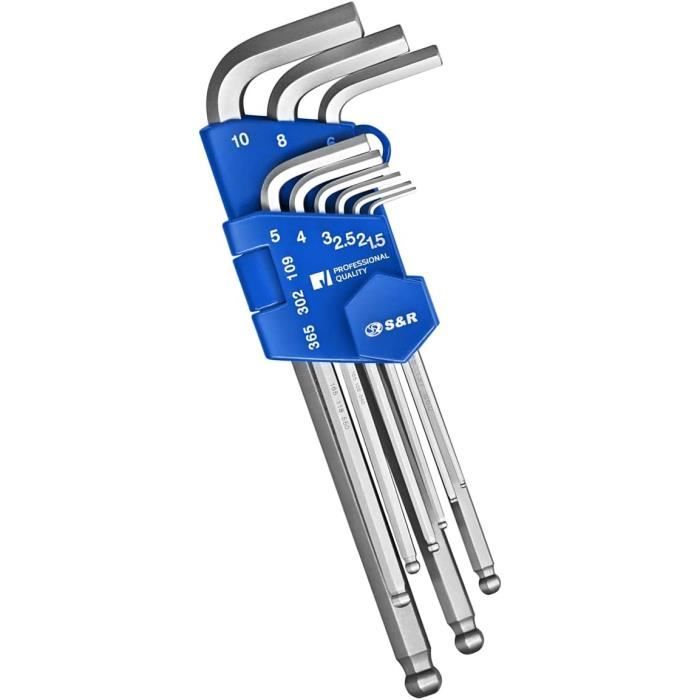Jeu 13 Clés Allen Longues BTR - 1.27 à 10mm Pour Vélo, Motos, Meubles Et Bricolage