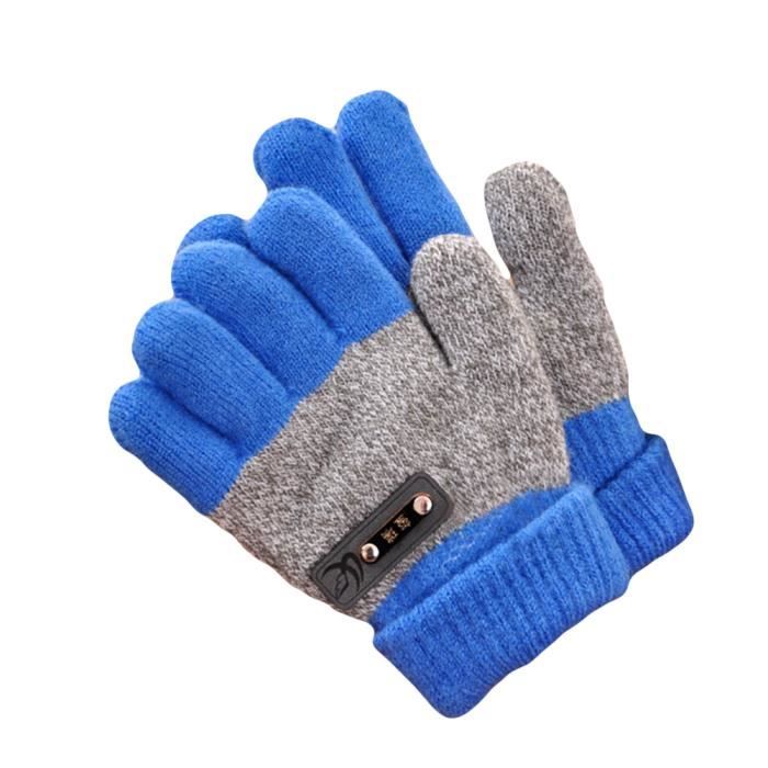 1 Paire Enfants Bebe Garcon Fille Epaissir Gants Hiver Plein Air Chaud Plein Doigt Mitaines Bleu Cdiscount Pret A Porter