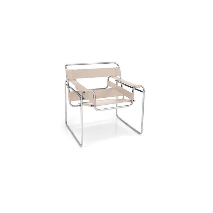 Chaise Wassily Inspiree Marcel Breuer Cuir Cdiscount Maison