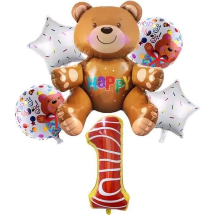 8 Pièces Ours Animalier, Ballon en Forme d'Ours Marron pour Fête d' Anniversaire, Décoration sur le Thème de la Jungle