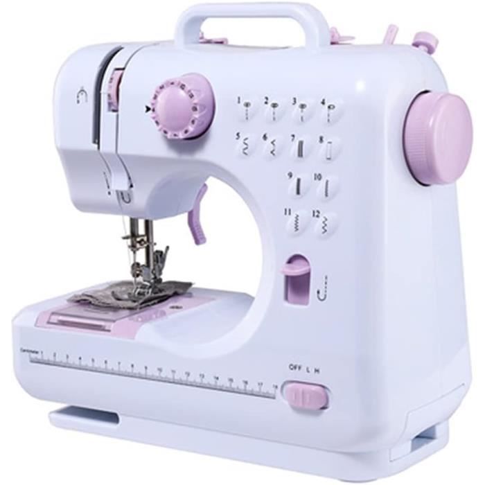 Mini Machine À Coudre Double Vitesse Réglable Ac100-240V Multifonctionnel Ménage Machine À