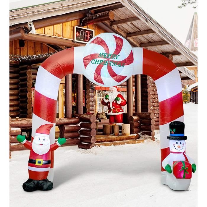 HENGMEI 120cm Décorations de Noël Gonflables Père Noël avec Cadeau avec