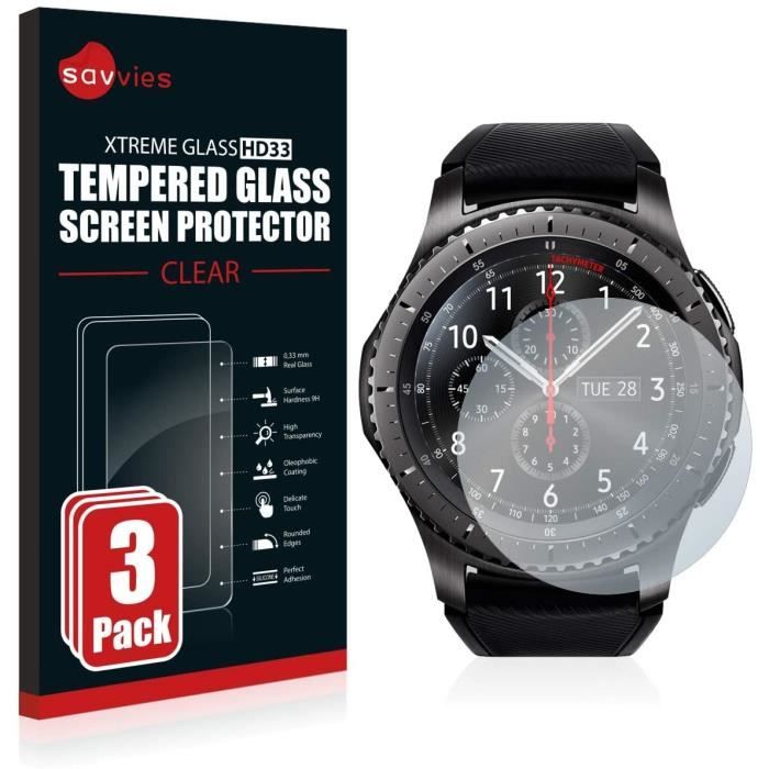 3x Savvies HD33 Clear Protection d'écran en verre trempé pour