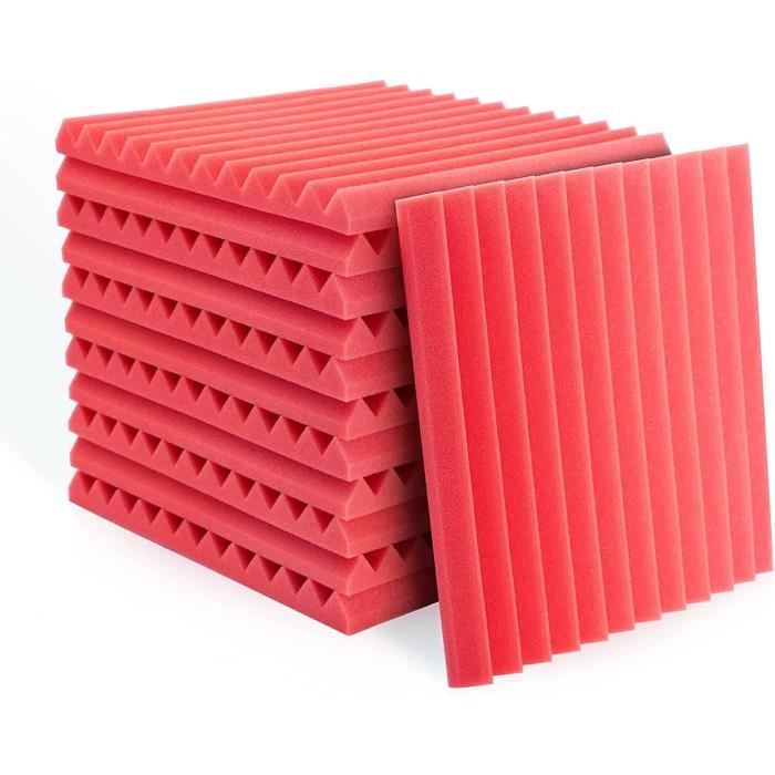 Lot De 12 Panneaux De Mousse Acoustique - 30x30 Cm, Absorption Du Bruit Et Des échos, Pour Studio Ou Bureau