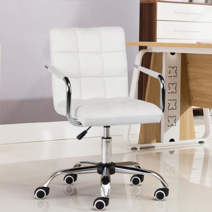 Yaheetech Chaise de Bureau à Roulettes en Maille Accoudoirs Gris Foncé  Pivotante Fauteuil Ordinateur Inclinable Hauteur Réglable - Cdiscount Maison